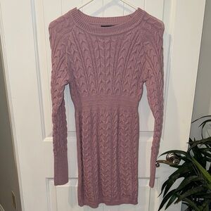 SHEIN Pink Cable Knit Dress